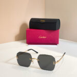 Cartier Panthère C-Décor Rimless Square Sunglasses