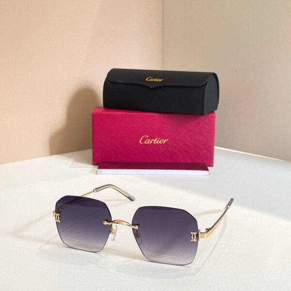 Cartier Panthère C-Décor Rimless Square Sunglasses