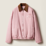 Miu Miu Rosa Corduroy-Collar Bomber Jacket
