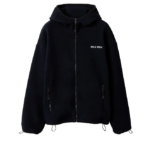 Miu Miu Noir Fleece Zip-Up Hoodie Jacket