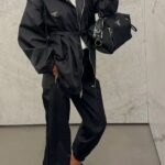 Prada Black Technical Nylon Hooded Utility Set