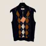 Miu Miu Argyle Knit Sleeveless Sweater Vest