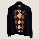 Miu Miu Argyle Knit Polo Sweater