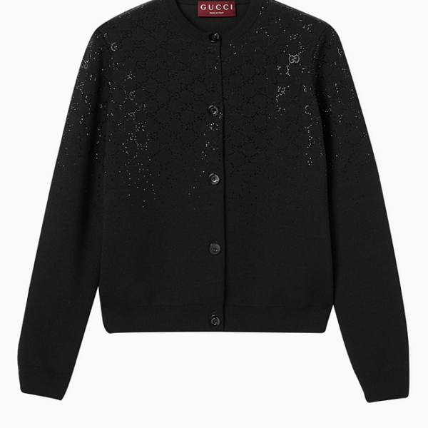 GUCCI Noir GG Shimmer Jacquard Cardigan
