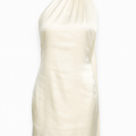 Étoile Blanche Satin Halter Mini Dress