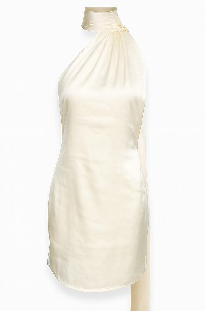 IMG_0375.png Étoile Blanche Satin Halter Mini Dress - Image 1