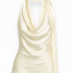Étoile Blanche Satin Halter Top – S–L