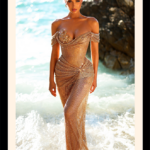 Sirène d’Or Liquid Gold Mesh Gown