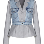 Vestige Denim Hybrid Peplum Blazer