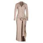 Sable Élégance Tie-Waist Maxi Dress