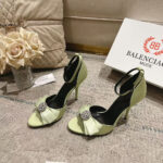BALENCIAGA Crystal Bow Satin Sandals