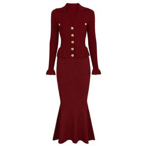 Élise Royale Knit Skirt Set