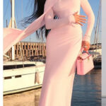 Rosé Élan Draped Scarf Gown
