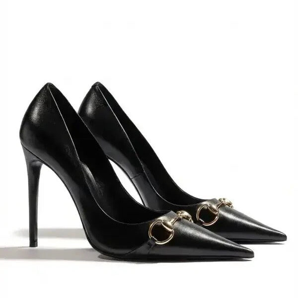 GUCCI Horsebit Leather Stiletto Pump