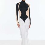 “Noir Illusia” Luxe Edition Contour Panel Evening Gown – Velour de Luxe Collection