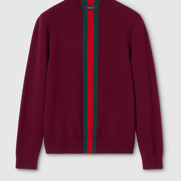 Gucci Signature Web Stripe Wool Knit Sweater