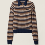 Miu Miu Striped Knit Polo Sweater