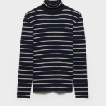 Prada Striped Knit Turtleneck Top