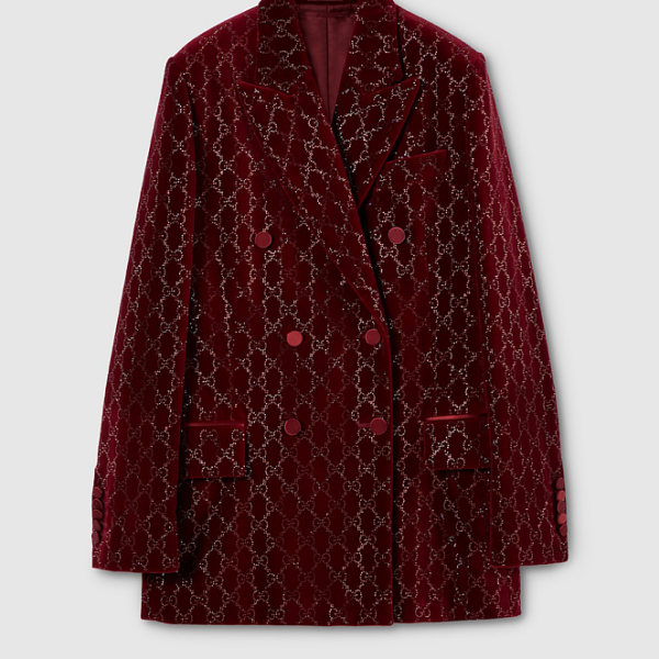 GUCCI Velvet GG Monogram Blazer
