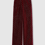 Gucci Velvet GG Monogram Wide-Leg Trousers