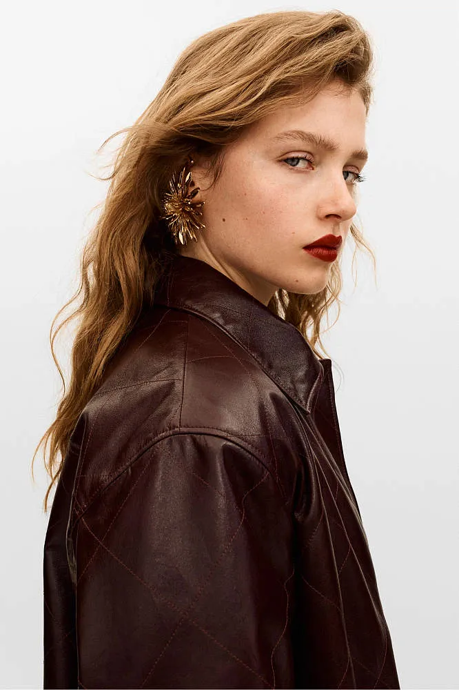 Chanel Quilted Leather Blouson Jacket – Burgundy - Image 4