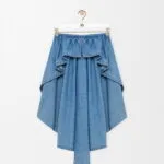 Loewe Draped Denim Midi Skirt