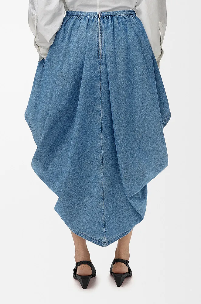 Loewe Draped Denim Midi Skirt - Image 2
