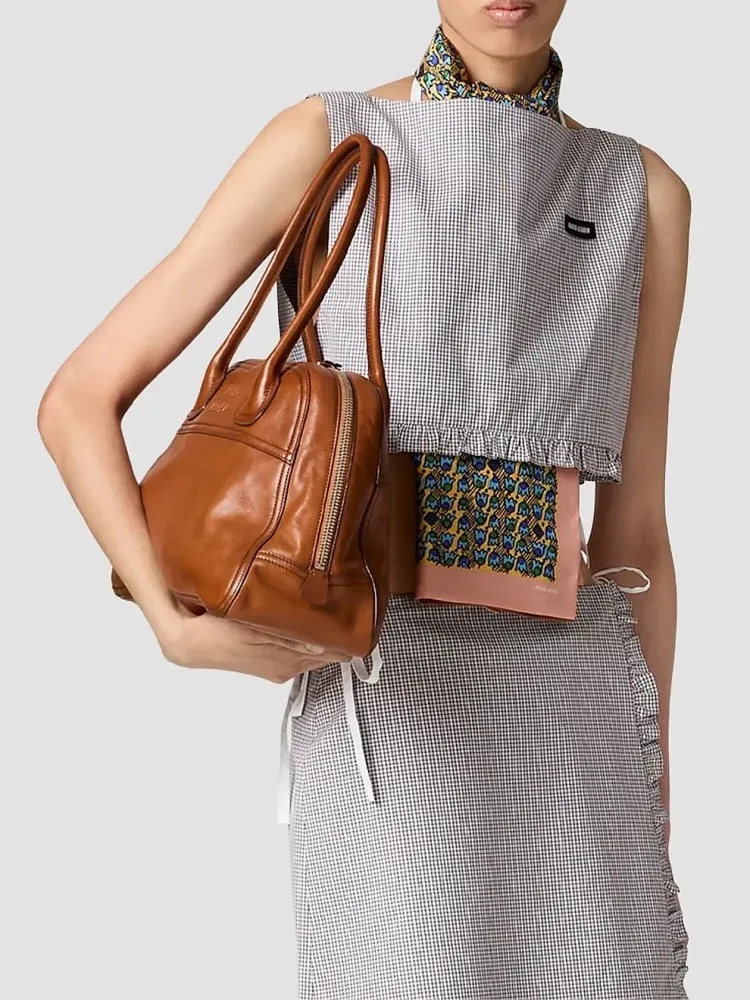 Miu Miu Micro Gingham Cropped Top - Image 2
