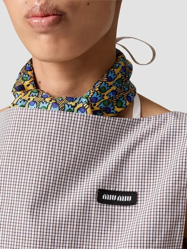 Miu Miu Micro Gingham Cropped Top - Image 4