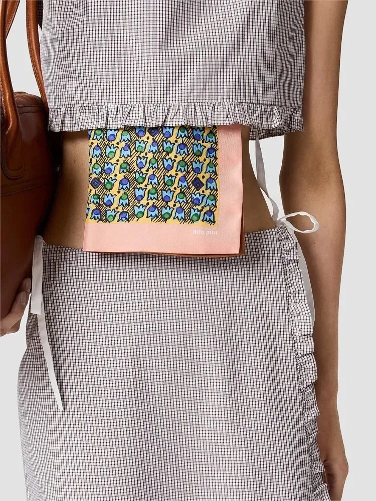 Miu Miu Micro Gingham Cropped Top - Image 5