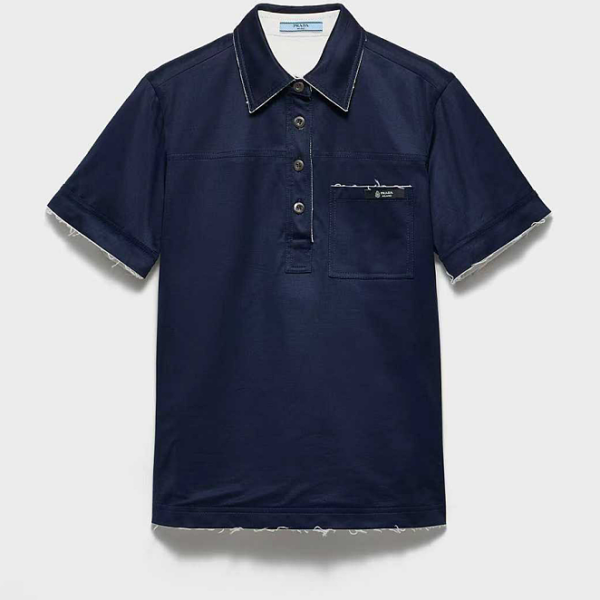 Prada Deconstructed Cotton Polo Shirt