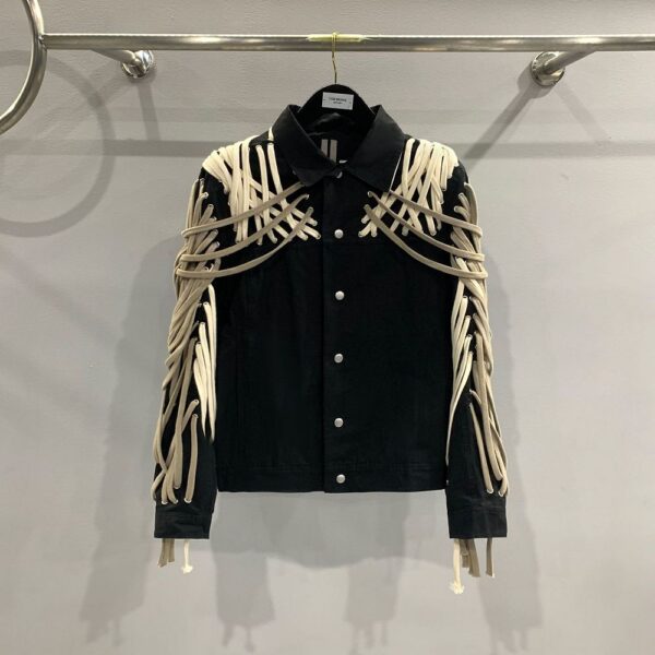 Obsidian Restraint- Lace-Up Corded Jacket