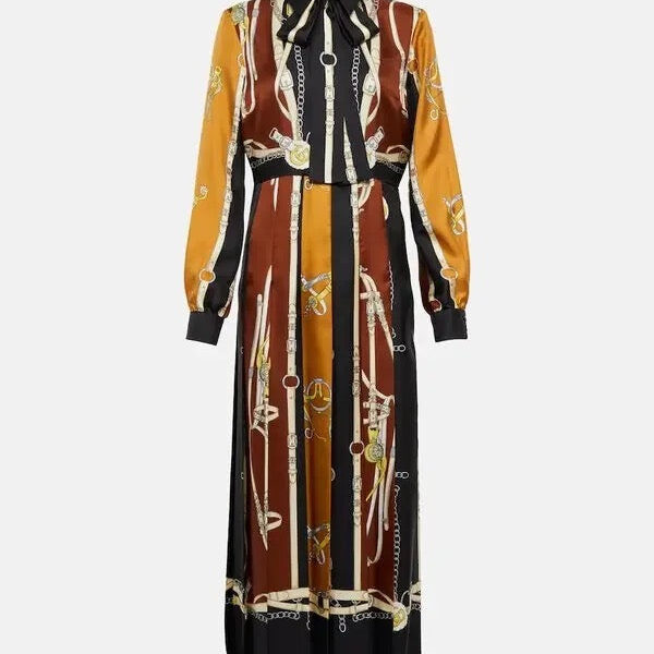 Gucci Equestrian Silk Shirt Dress