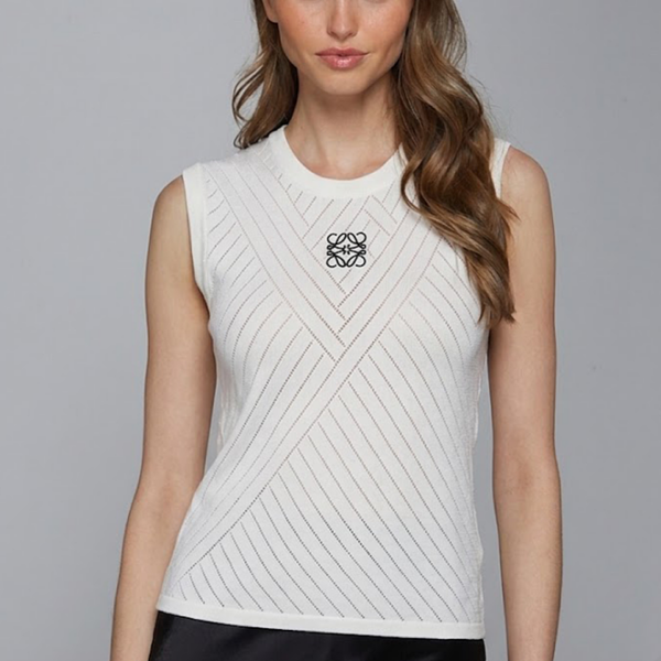 LOEWE Anagram Openwork Knit Sleeveless Top