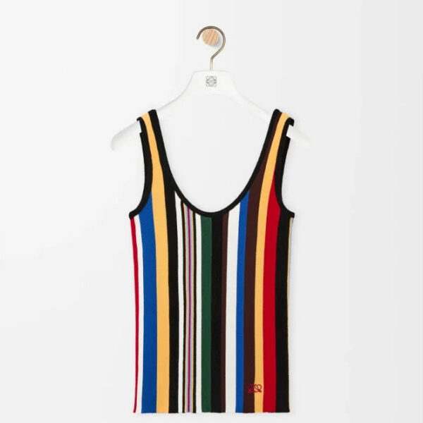 LOEWE Striped Ribbed Knit Tank Top