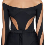 MUGLER Black Illusion Bodysuit