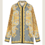 “Regalia d’Oro” Baroque Silk Blouse