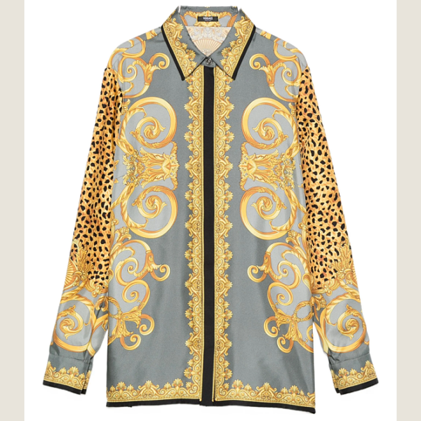 “Regalia d’Oro” Baroque Silk Blouse