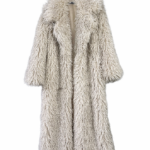 The Empress in Mink-Long Nude Faux-Fur Coat