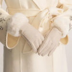 “Maison Élitaire” Leather & Fur Trim Gloves