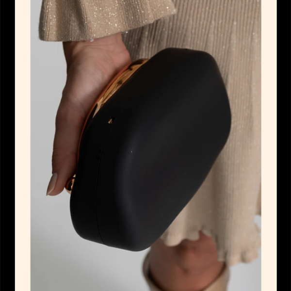 “Aurum Arc” Sculpted Gold Handle Clutch