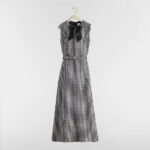 DIOR Houndstooth Bow Midi Dress