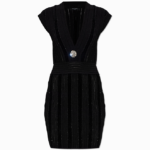 Balmain- Crystal-Embellished Knit Mini Dress