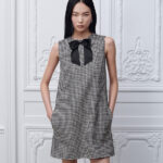 DIOR Houndstooth Bow Shift Mini Dress
