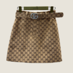“GG Contour” Monogram Belted Mini Skirt — Gucci