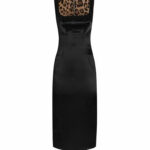 DOLCE & GABBANA “Leoparda Élite” Satin Bustier Midi Dress