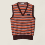 Miu Miu Striped V-Neck Knit Vest