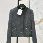 Dior Tweed Bow-Button Cropped Jacket