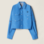 Miu Miu Cropped Utility Shirt – Azure Blue