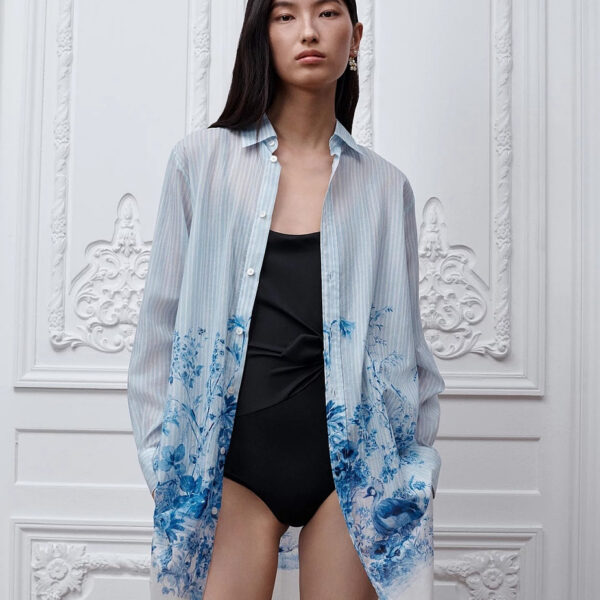 Christian Dior Toile de Jouy Riviera Silk Shirt Dress